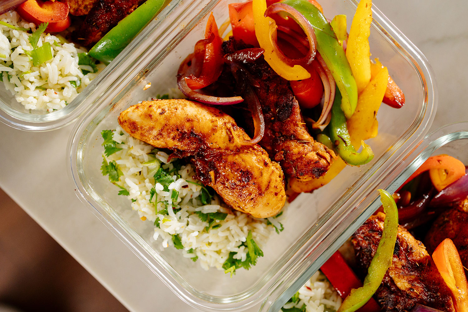 Cajun chicken and rice meal prep